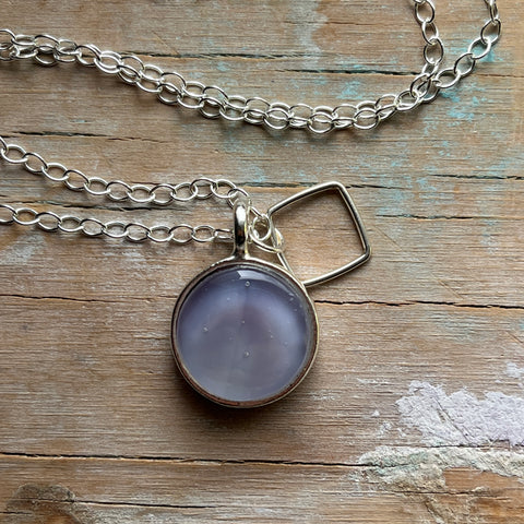 Soft Lavender Circle Charm Necklace- One of a Kind