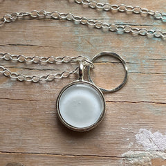 Classic White Circle Charm Necklace- One of a Kind
