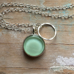 Mint Circle Charm Necklace- One of a Kind