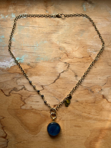 Royal Blue Quartz Necklace- One of a Kind