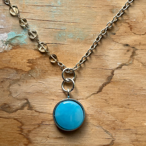 Aqua Citron Necklace- One of a Kind