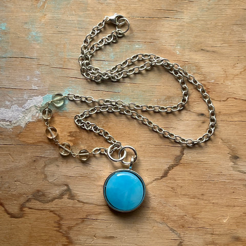 Aqua Citron Necklace- One of a Kind