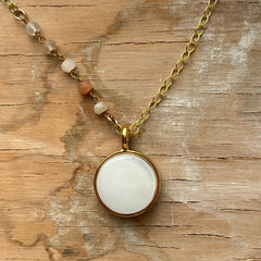 White Moonstone Necklace- One of a Kind