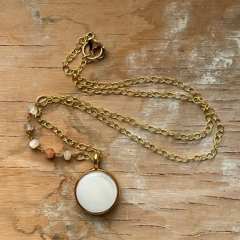 White Moonstone Necklace- One of a Kind
