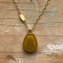 Mustard Tag Necklace- One of a Kind
