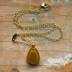 Mustard Tag Necklace- One of a Kind