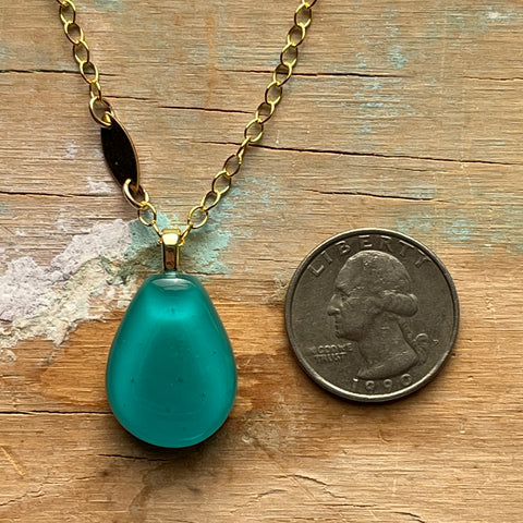 Aqua Drop Necklace- One of a Kind