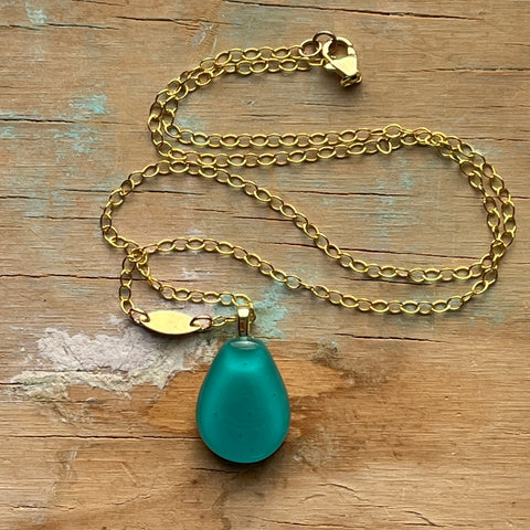 Aqua Drop Necklace- One of a Kind