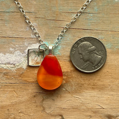 Swirly Red Charm Necklace- One of a Kind