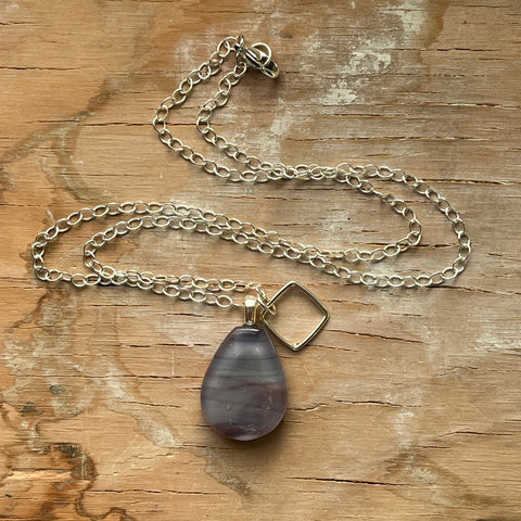 Swirly Lavender Charm Necklace- One of a Kind