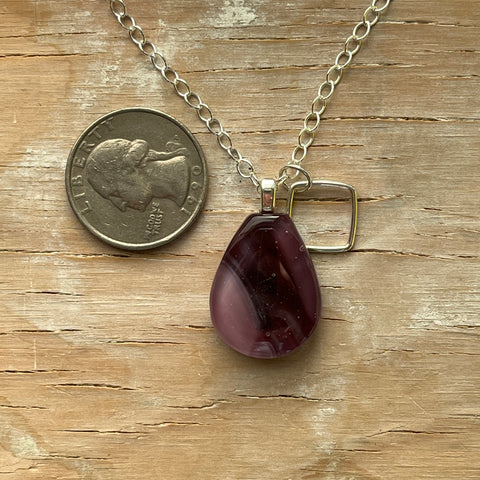 Swirly Maroon Drop Necklace- One of a Kind