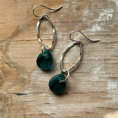 Transparent Teal Piper Earrings- One of a Kind