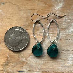 Transparent Teal Piper Earrings- One of a Kind