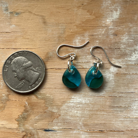 Aqua & Moss Drop Earrings- One of a Kind