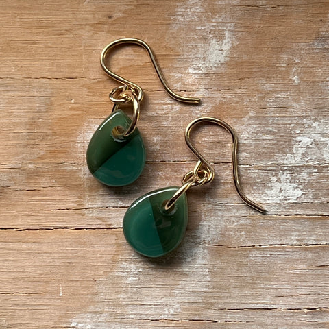 Swirly Moss Drop Earrings- One of a Kind