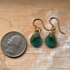 Swirly Moss Drop Earrings- One of a Kind