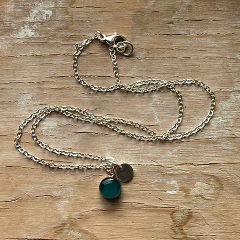 Teal Eraser Necklace- One of a Kind