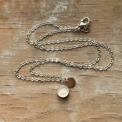 White Eraser Necklace- One of a Kind