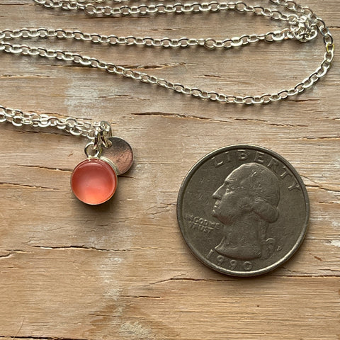 Neon Peach Eraser Necklace- One of a Kind