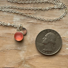 Neon Peach Eraser Necklace- One of a Kind