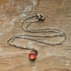 Neon Peach Eraser Necklace- One of a Kind