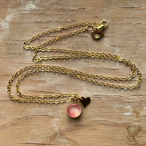 Swirly Pink Eraser Necklace- One of a Kind