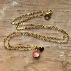 Swirly Pink Eraser Necklace- One of a Kind