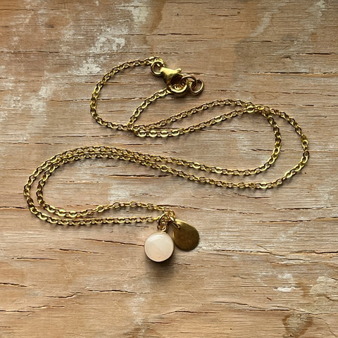 White Drop Eraser Necklace- One of a Kind