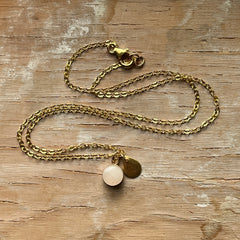 White Drop Eraser Necklace- One of a Kind