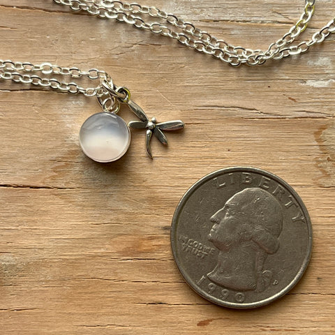 Pale Pastel Dragonfly Eraser Necklace- One of a Kind