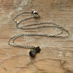Grey Paw Eraser Necklace- One of a Kind