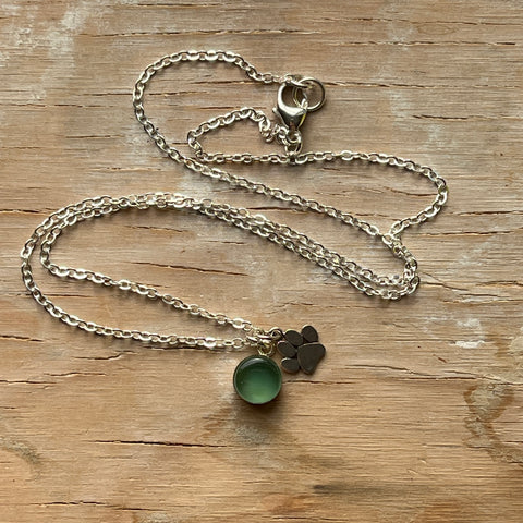 Moss Paw Eraser Necklace- One of a Kind