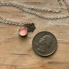 Peach Paw Eraser Necklace- One of a Kind