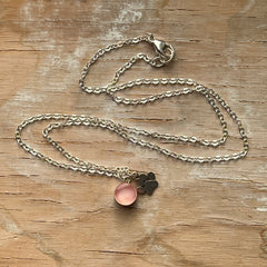 Peach Paw Eraser Necklace- One of a Kind