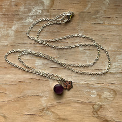 Maroon Paw Eraser Necklace- One of a Kind