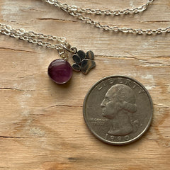Maroon Paw Eraser Necklace- One of a Kind