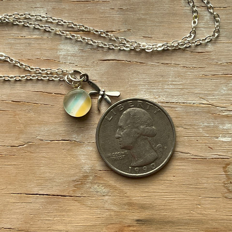 Pastel Dragonfly Eraser Necklace- One of a Kind