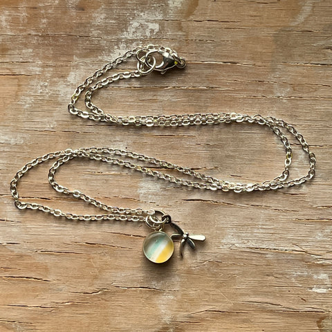 Pastel Dragonfly Eraser Necklace- One of a Kind