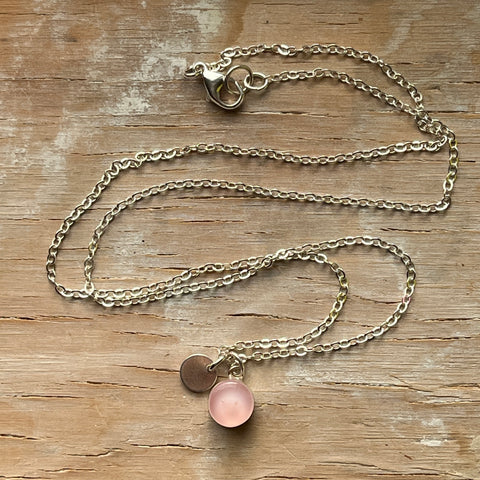 Pastel Pink Eraser Necklace- One of a Kind