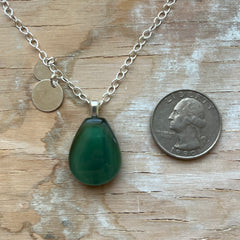 Forest Green Drop Necklace- One of a Kind