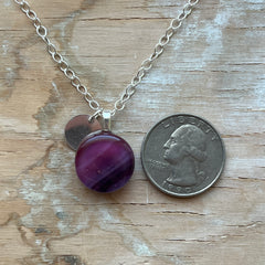 Swirly Maroon Simple Circle Necklace- One of a Kind