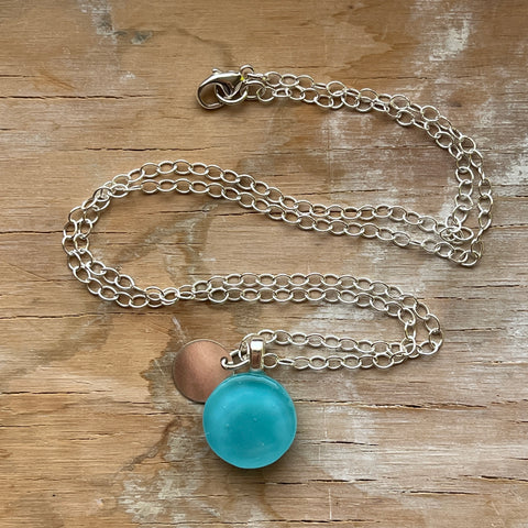 Turquoise Simple Circle Necklace- One of a Kind