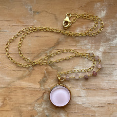 Pale Pink Quartz Necklace- One of a Kind