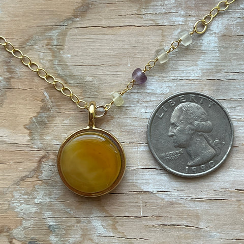 Amber Quartz Necklace- One of a Kind