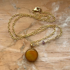 Amber Quartz Necklace- One of a Kind