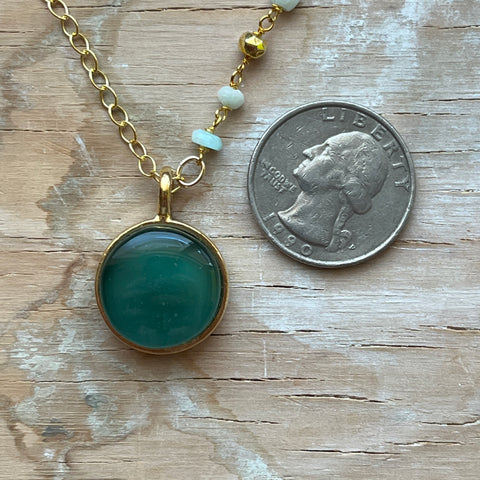 Green & Amazonite Necklace- One of a Kind