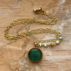 Green & Amazonite Necklace- One of a Kind