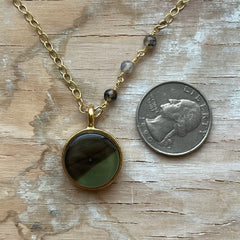 2 Tone Moss & Brown Necklace- One of a Kind