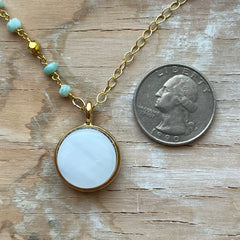 Swirly White & Amazonite Necklace- One of a Kind