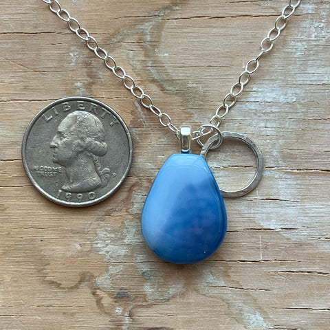 2 Tone Royal Blue Drop Necklace- One of a Kind